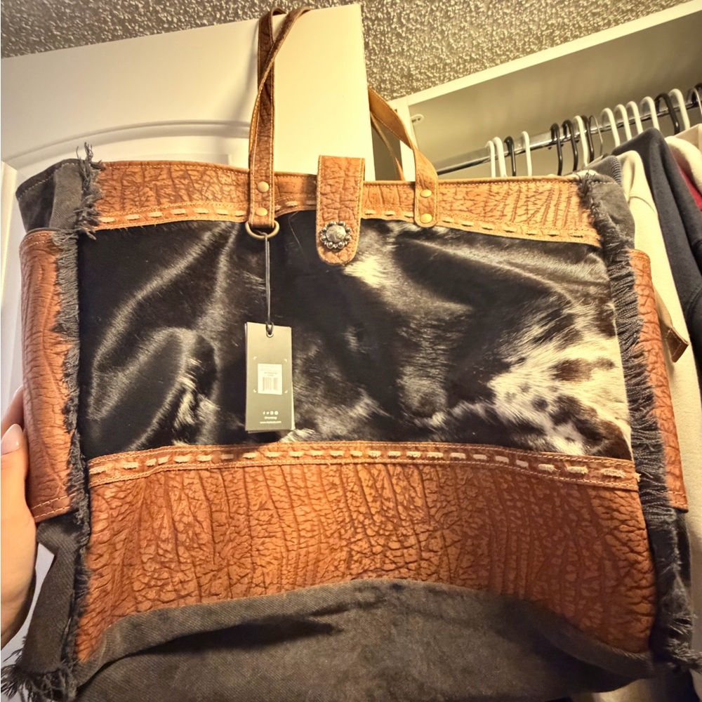 Myra Asher Canvas and Hairon Bag